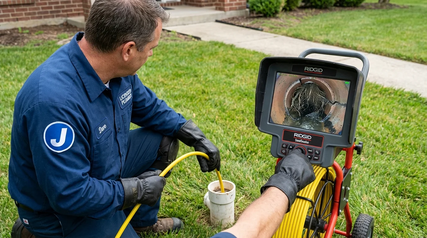 Sewer camera inspection being performed by Johns Plumbing LLC in Downey